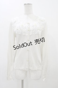 画像1: axes femme / バラ生地使いカーディガン M オフ H-25-11-18-1055-AX-TO-NS-ZH