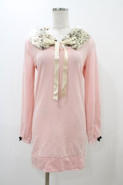 画像1: DearMyLove / ファー襟付きトップス M ピンク H-25-11-18-1058-EL-TO-NS-ZH