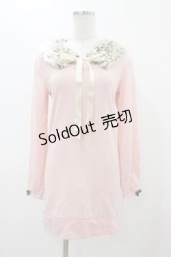 画像1: DearMyLove / ファー襟付きトップス M ピンク H-25-11-18-1058-EL-TO-NS-ZH