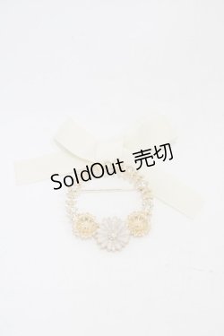 画像1: m petit by misako / AMフラワーリーフブローチ  アイボリー H-25-11-18-1006-LO-AC-NS-ZH