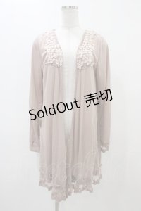 axes femme / バックレースロングカーディガン M ピンク H-25-11-18-1060-AX-TO-NS-ZH