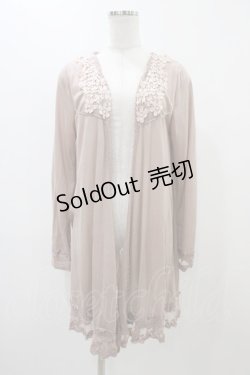 画像1: axes femme / バックレースロングカーディガン M ピンク H-25-11-18-1060-AX-TO-NS-ZH