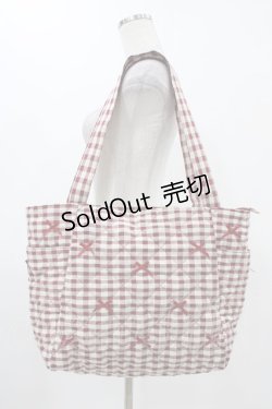 画像1: m petit by misako / ギンガムトートバッグ  レッド H-25-11-18-1014-LO-BG-NS-ZH