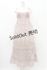 axes femme / ストライプ柄マキシワンピース M ピンク H-25-11-18-1020-AX-OP-NS-ZH