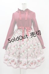 axes femme kawaii / いちご柄カットワンピース M レッド H-25-11-18-1027-AX-OP-NS-ZH