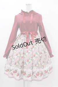 axes femme kawaii / いちご柄カットワンピース M レッド H-25-11-18-1027-AX-OP-NS-ZH