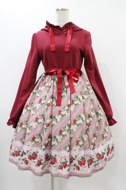 画像1: axes femme kawaii / いちご柄カットワンピース M レッド H-25-11-18-1027-AX-OP-NS-ZH