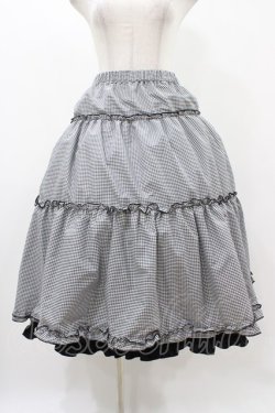 画像1: m petit by misako / NINA'S RVパニエスカート L ブラック/ブラックギンガムリバーシブル H-25-11-18-1029-LO-SK-NS-ZH