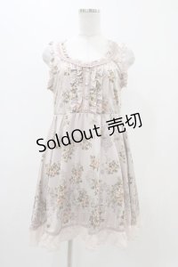 axes femme / パネル花柄チュニックワンピース M ピンク H-25-11-18-1035-AX-OP-NS-ZH