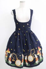 Innocent World / キノコの森の時計うさぎコルセットジャンパースカート M ネイビー H-25-11-19-001-IW-OP-NS-ZH