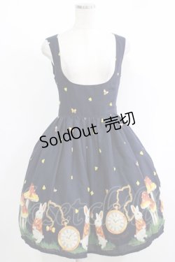 画像1: Innocent World / キノコの森の時計うさぎコルセットジャンパースカート M ネイビー H-25-11-19-001-IW-OP-NS-ZH