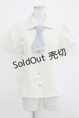 Kurumi Collaboration / マリンアカデミアブラウス M アイボリー/サックス H-25-11-19-030-GO-BL-NS-ZH