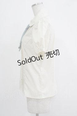画像2: Kurumi Collaboration / マリンアカデミアブラウス M アイボリー/サックス H-25-11-19-030-GO-BL-NS-ZH
