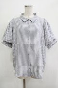 axes femme / パフスリーブブラウス Free グレーギンガム H-25-11-19-031-AX-BL-NS-ZH