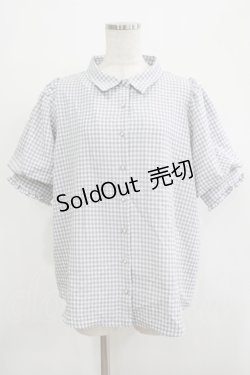 画像1: axes femme / パフスリーブブラウス Free グレーギンガム H-25-11-19-031-AX-BL-NS-ZH