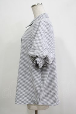 画像2: axes femme / パフスリーブブラウス Free グレーギンガム H-25-11-19-031-AX-BL-NS-ZH