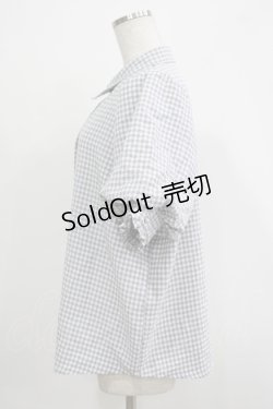 画像2: axes femme / パフスリーブブラウス Free グレーギンガム H-25-11-19-031-AX-BL-NS-ZH