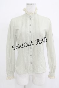 Victorian maiden / レースリボン付スタンドカラーブラウス Free グリーン H-25-11-19-032-CL-BL-NS-ZH