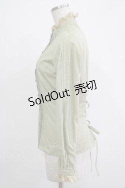 画像2: Victorian maiden / レースリボン付スタンドカラーブラウス Free グリーン H-25-11-19-032-CL-BL-NS-ZH