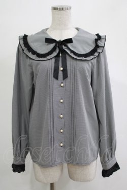 画像1: Amavel / ギンガムチェックフリルブラウス Free ブラック H-25-11-19-034-CA-BL-NS-ZH