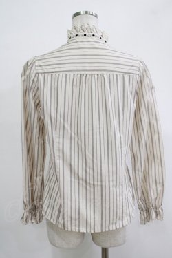 画像3: axes femme / ストライプフリルブラウス M アイボリー/ブラウン H-25-11-19-035-AX-BL-NS-ZH