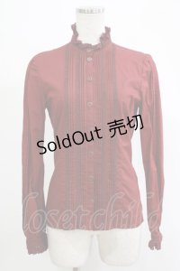 Victorian maiden / レースリボン付スタンドカラーブラウス Free ボルドー H-25-11-19-036-CL-BL-NS-ZH