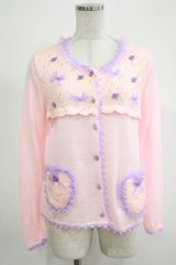 Nile Perch / ハートポケットニットカーディガン Free ピンク H-25-11-19-039-LO-TO-NS-ZH