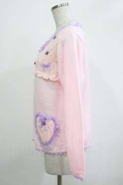 画像2: Nile Perch / ハートポケットニットカーディガン Free ピンク H-25-11-19-039-LO-TO-NS-ZH