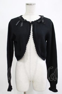 画像1: m petit by misako / AM*リボンニットボレロ M ブラック H-25-11-19-040-LO-TO-NS-ZH
