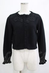 m petit by misako / AM バラレースニットカーディガン S ブラック H-25-11-19-042-LO-TO-NS-ZH
