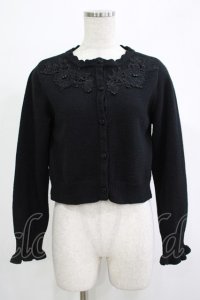 m petit by misako / AM バラレースニットカーディガン S ブラック H-25-11-19-042-LO-TO-NS-ZH