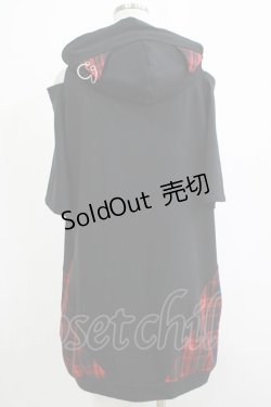 画像3: NOEMIE / チェックネコ耳ハーフジップユニセックスパーカー M ブラック H-25-11-19-047-LO-TO-NS-ZH