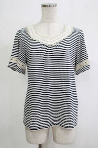 axes femme / ハシゴレース使いインナープルオーバー L オフ/ネイビー H-25-11-19-052-AX-TO-NS-ZH