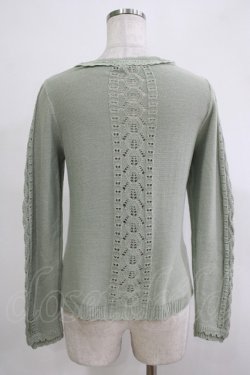 画像3: axes femme / 透かし編み柄カーディガン M ミント H-25-11-19-053-AX-TO-NS-ZH