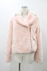 Candy Stripper / HEART FUR ライダース M ピンク H-25-11-19-1035-PU-JA-KB-ZH