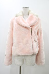 Candy Stripper / HEART FUR ライダース M ピンク H-25-11-19-1035-PU-JA-KB-ZH