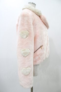 画像3: Candy Stripper / HEART FUR ライダース M ピンク H-25-11-19-1035-PU-JA-KB-ZH