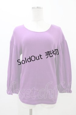 画像1: Emily Temple cute / リボンスリーブカットソー  パープル H-25-11-19-1037-ET-TO-KB-ZH