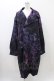 画像1: NieR Clothing / 総柄ロングジャケット  ブラック×パープル H-25-11-19-1038-PU-JA-KB-ZH (1)
