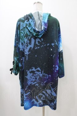 画像2: NieR Clothing / 総柄レースアッププルパーカー  青 H-25-11-19-1041-PU-TO-KB-ZH