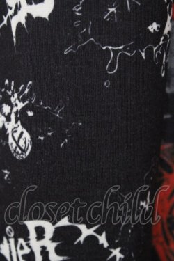 画像3: NieR Clothing / 総柄半袖プルパーカー  ブラック H-25-11-19-1043-PU-TO-KB-ZH