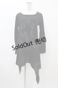 STIGMATA / アシメロングカットソー  ブラック H-25-11-19-1045-GO-TO-KB-ZH