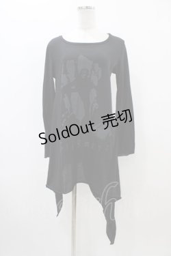 画像1: STIGMATA / アシメロングカットソー  ブラック H-25-11-19-1045-GO-TO-KB-ZH