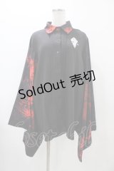 NieR Clothing / 着物風袖ブロッキングシャツ  ブラック H-25-11-19-1047-PU-BL-KB-ZH