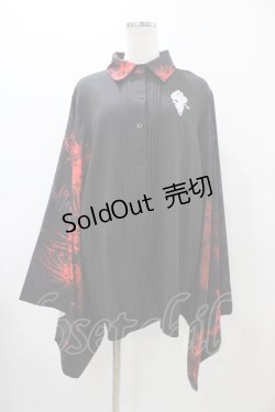画像1: NieR Clothing / 着物風袖ブロッキングシャツ  ブラック H-25-11-19-1047-PU-BL-KB-ZH