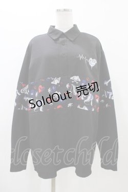 画像1: NieR Clothing / ブロッキングプルオーバーシャツ  ブラック H-25-11-19-1049-PU-BL-KB-ZH