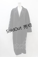 NieR Clothing / 刺繍ロングジャケット  ブラック H-25-11-19-1050-PU-JA-KB-ZH