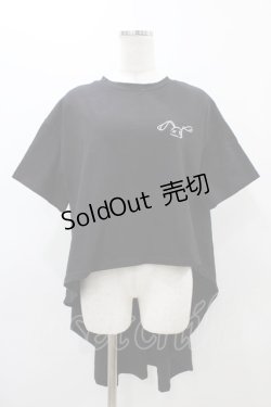 画像1: NieR Clothing / フィッシュテール風ロングT  黒 H-25-11-19-1051-PU-TO-KB-ZH