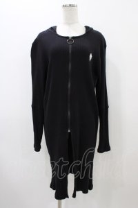 NieR Clothing / リブロングパーカー  ブラック H-25-11-19-1053-PU-TO-KB-ZH