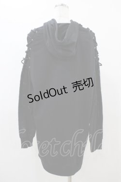 画像2: NieR Clothing / レースアッププルパーカー  ブラック H-25-11-19-1054-PU-TO-KB-ZH